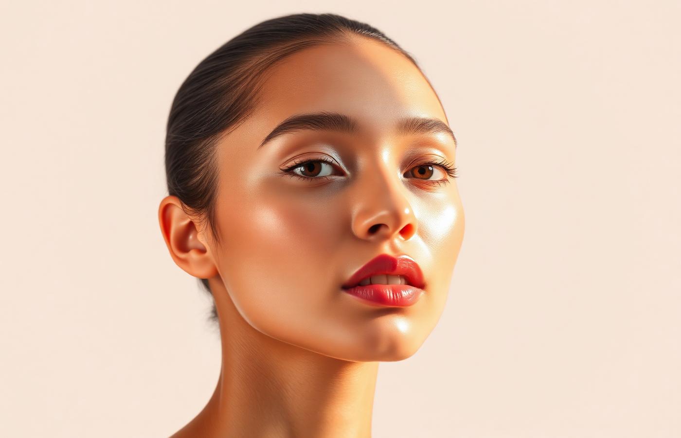 Luminous glass-skin Korean beauty aesthetic portrait