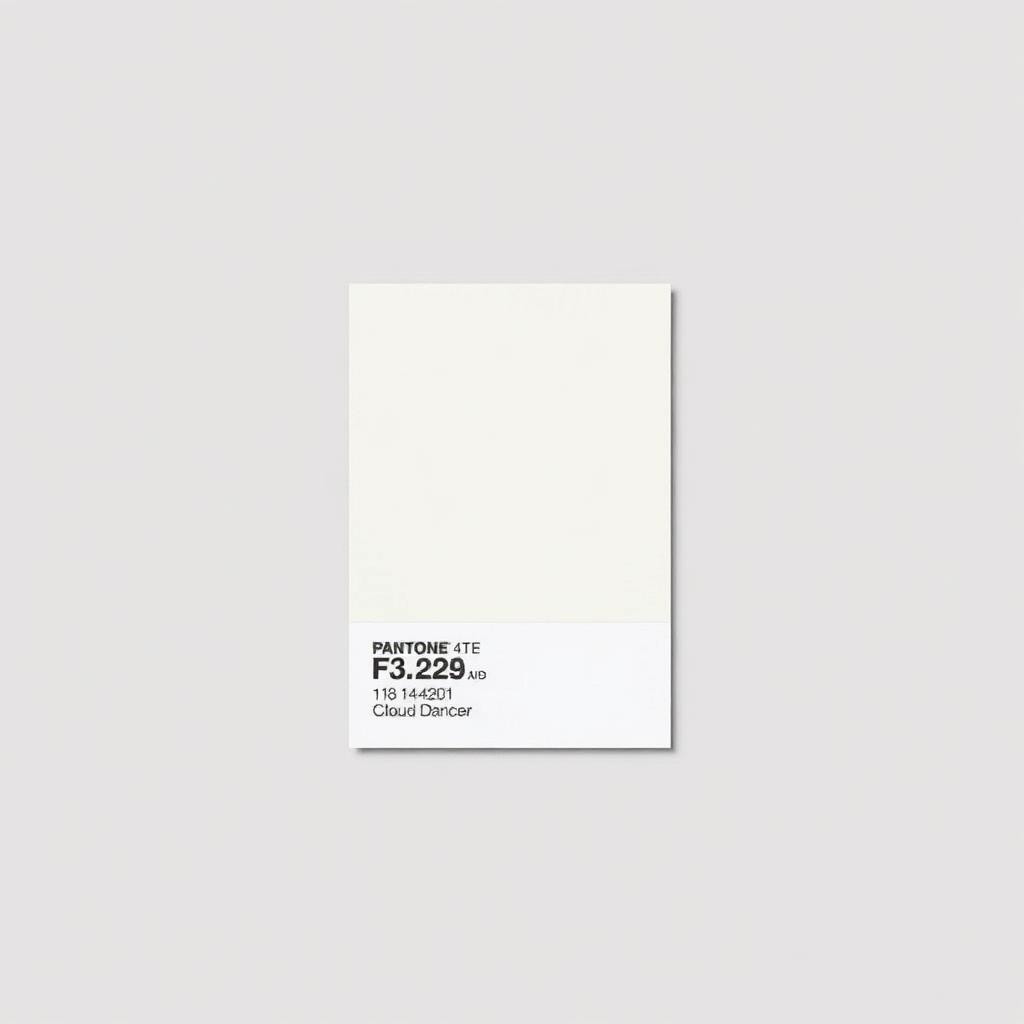 Pantone 11-4201 Cloud Dancer color sample for cosmetic packaging