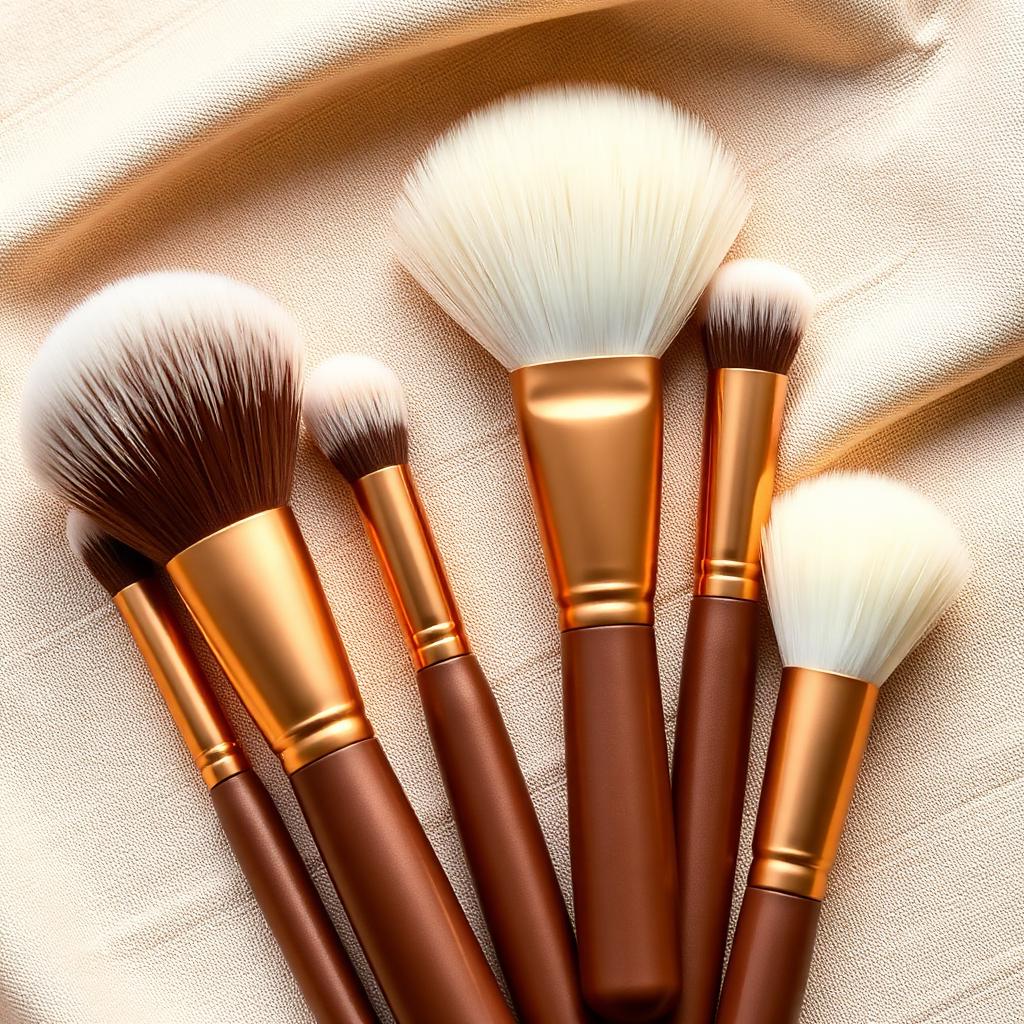 Makeup brush handles matched to Pantone Mocha Mousse
